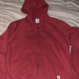 Carhartt Brick Red Zip-Up Hoodie
